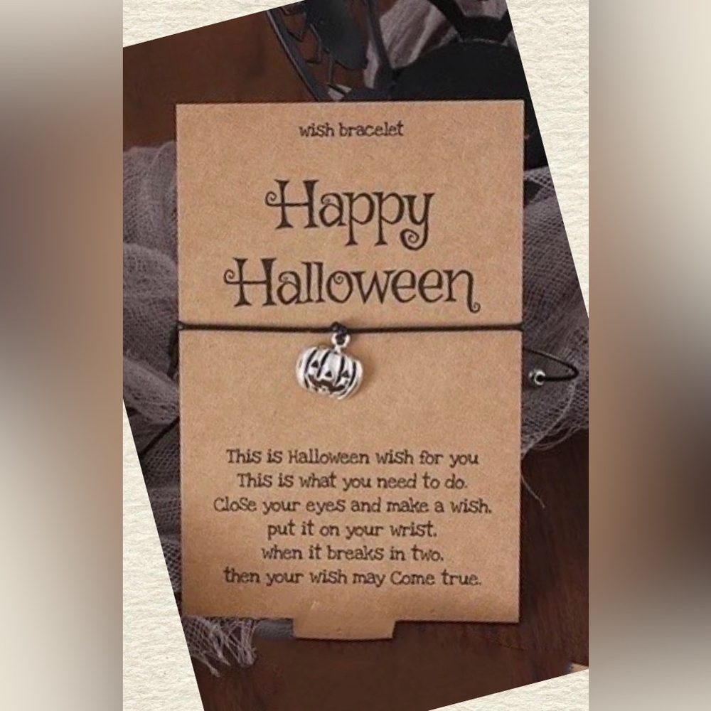 Pumpkin Happy Halloween wish bracelet